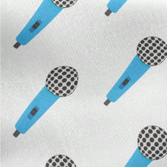 Colorful Retro Microphone Jersey Backed Fleece