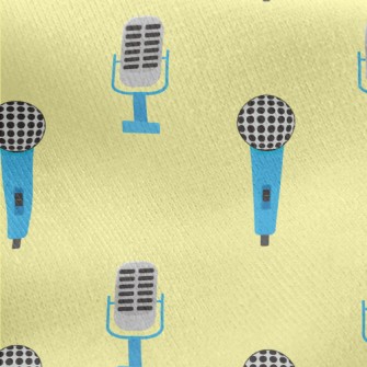 Retro Blue Microphone Jersey Backed Fleece