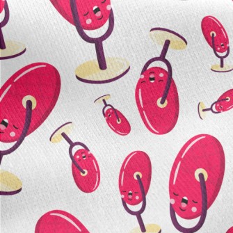 Cartoon Pink Microphone Jersey Backed Fleece