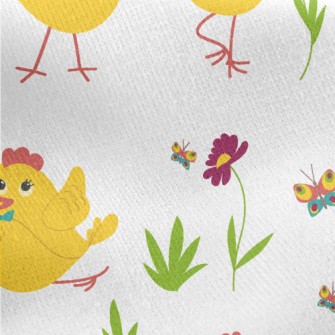A Hen Enjoying Life Jersey Backed Fleece