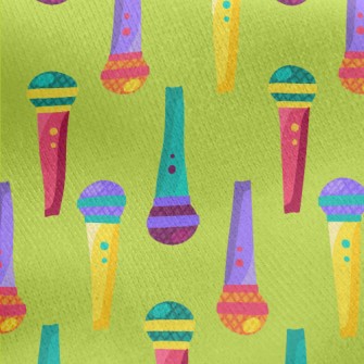 Retro Colorful Microphone Jersey Backed Fleece