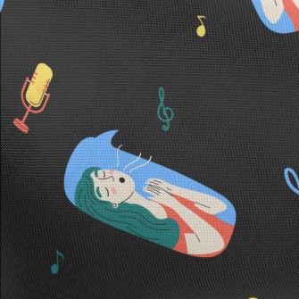 Singing Girl With Microphone Pongee