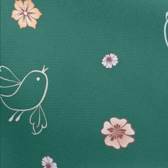 Abstract Bird And Flowers Pongee