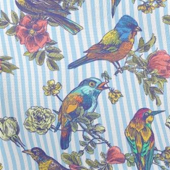 Colorful Bird Courtship Pongee