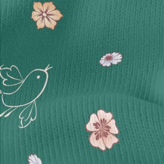 Abstract Bird And Flowers Stretch Jersey