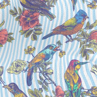 Colorful Bird Courtship Stretch Jersey