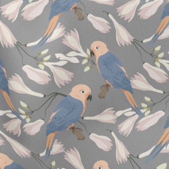 Parrot And Magnolia Lightweight Cotton Poplin