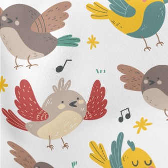 Colorful Singing Bird Lightweight Cotton Poplin