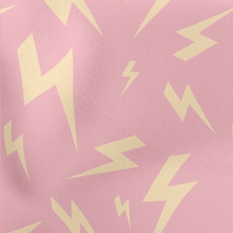 Yellow Lightning Symbol Lightweight Cotton Poplin