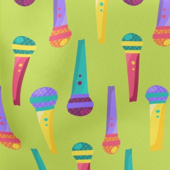 Retro Colorful Microphone Lightweight Cotton Poplin