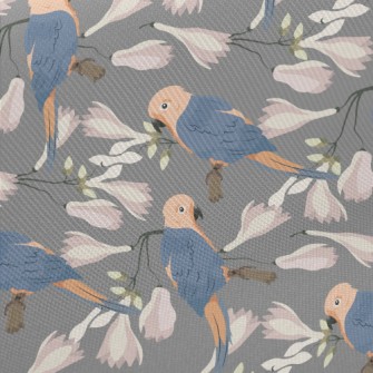 Parrot And Magnolia Midweight Cotton Poplin