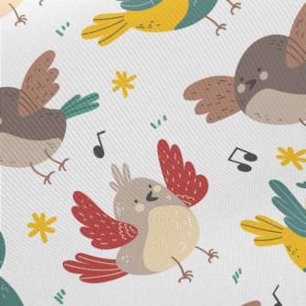 Colorful Singing Bird Midweight Cotton Poplin
