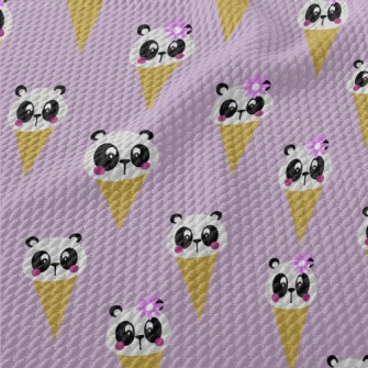 Cute Panda Cone Birdseye Piqué