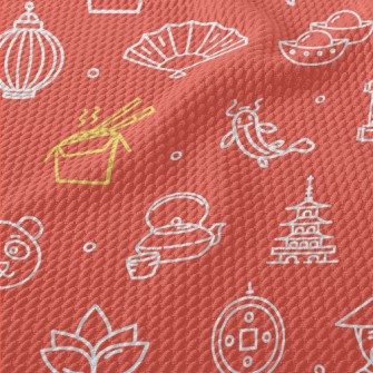 Chinese Traditional Elements Birdseye Piqué