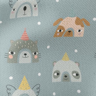 Party Hat Animals Waterproof Canvas