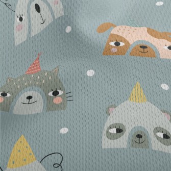 Party Hat Animals Athletic Mesh Flat Back