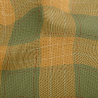 Green And Orange Two-tone Chec Athletic Mesh Flat Back