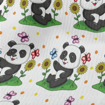 Cartoon Panda Teasing Butterfl Terry