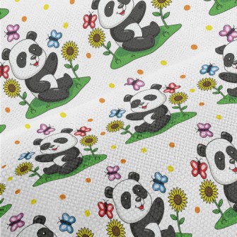 Cartoon Panda Teasing Butterfl Performance Linen