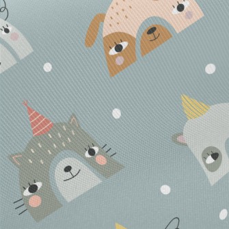 Party Hat Animals Twill