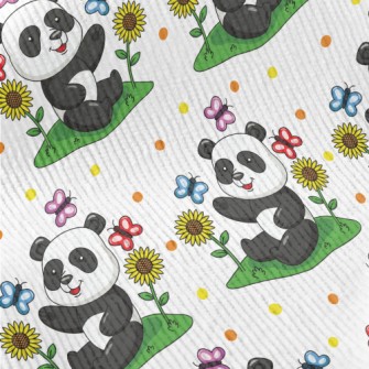 Cartoon Panda Teasing Butterfl Standard Corduroy