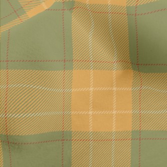 Green And Orange Two-tone Chec Micro Fleece