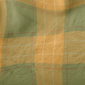 Green And Orange Two-tone Chec Minky