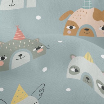 Party Hat Animals Lightweight Performance Linen