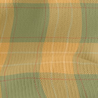 Green And Orange Two-tone Chec Stretch Jersey