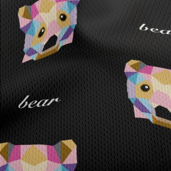 Colorful Block Bear Athletic Mesh Flat Back
