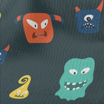 Hand Drawn Monster Pattern Terry