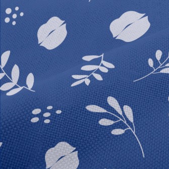 Leaves And Flowers Silhouettes Performance Linen