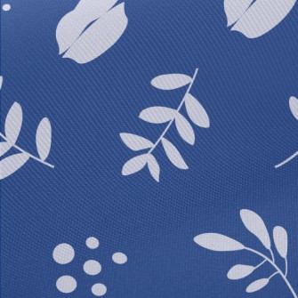 Leaves And Flowers Silhouettes Twill