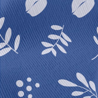 Leaves And Flowers Silhouettes Standard Corduroy