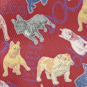 Hand Drawn Puppy Doodle Standard Corduroy