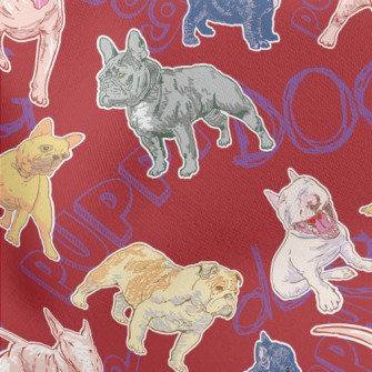 Hand Drawn Puppy Doodle Stretch Ponte