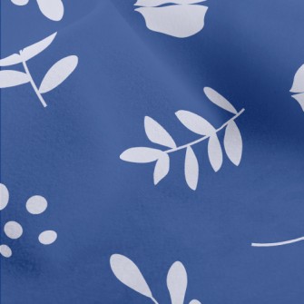 Leaves And Flowers Silhouettes Micro Fleece
