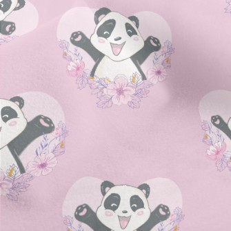 Happy Cartoon Panda Micro Fleece