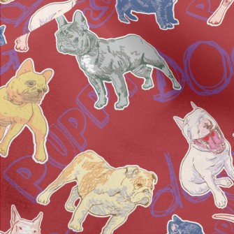 Hand Drawn Puppy Doodle Micro Fleece