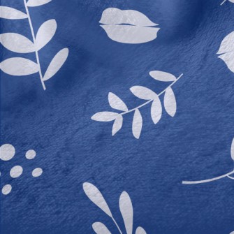 Leaves And Flowers Silhouettes Minky