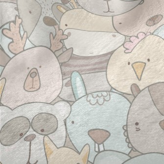 Cute Animal Graffiti Minky