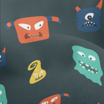 Hand Drawn Monster Pattern Lightweight Performance Linen