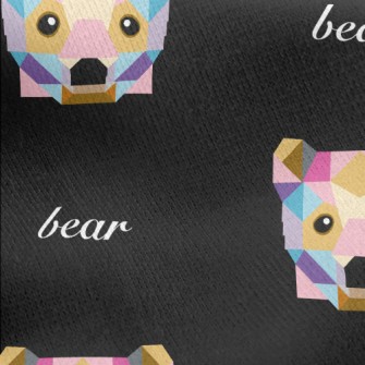 Colorful Block Bear Jersey Backed Fleece