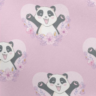 Happy Cartoon Panda Pongee