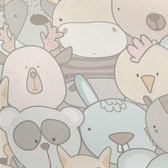 Cute Animal Graffiti Pongee
