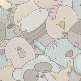 Cute Animal Graffiti Midweight Cotton Poplin