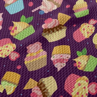 Creative Colorful Cup Cakes Birdseye Piqué