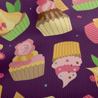 Creative Colorful Cup Cakes Athletic Mesh Flat Back