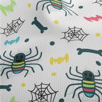 Colorful Spider Bat Athletic Mesh Flat Back
