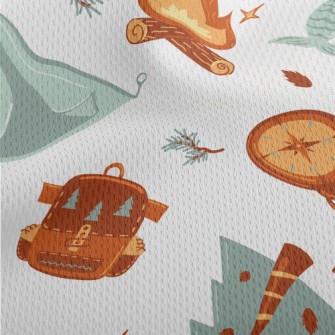 Camping Tent Fire Athletic Mesh Flat Back